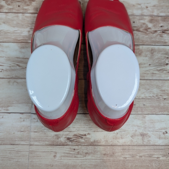 Aerosoles Tidbit Leather Red Open / Peep Toe Flat Dress Slipper Sandal Shoes 6.5 - Picture 4 of 15